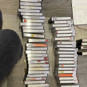 Cataloguing cassette tapes in Spike Milligan's archive